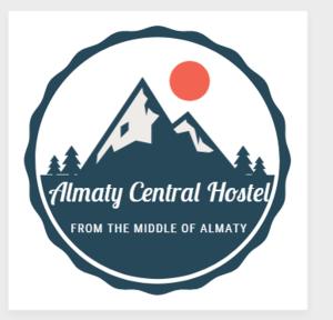 un logotipo para un hospital central de aninidad en medio de la antigüedad en Almaty Central Hostel, en Almaty
