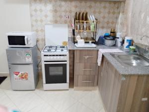 Kuchyň nebo kuchyňský kout v ubytování HOMESIDE SERVICED APARTMENTs