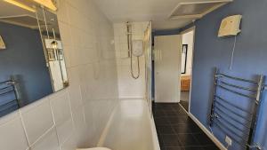 łazienka z prysznicem i toaletą w obiekcie Corner Cottage w mieście St Mawes +20 zdjęć