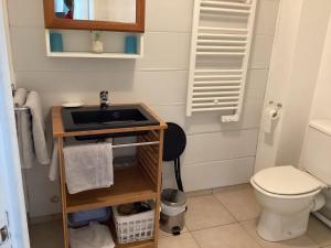bagno con lavandino e servizi igienici di La Grange a Nohant-Vic