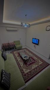 sala de estar con sofá y alfombra en BVK1, en Ortaca