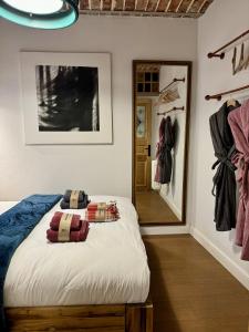 - une chambre avec un lit et un placard dans l'établissement Heristage Istanbul Galataport, à Istanbul