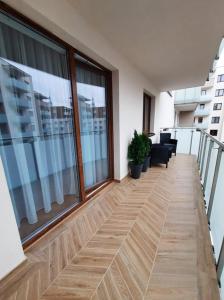 Балкон или терраса в Szymborskiej 2 Centrum z parkingiem podziemnym Apartamenty LUNA Bialystok