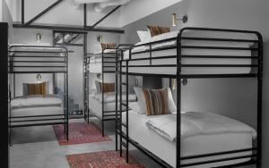 Habitación con 4 literas en una habitación en Bposhtels SLC, en Salt Lake City