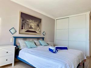 Posteľ alebo postele v izbe v ubytovaní 1 Schlafzimmer Ferienwohnung am Strand
