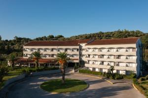 una vista aerea di un hotel con una palma di Nafsika Hotel - Adults Only a Dassia