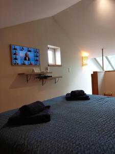 Tempat tidur dalam kamar di La Mascotte - Votre refuge bergeracois