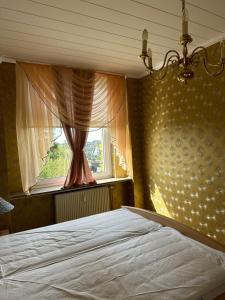 a bedroom with a bed and a window at Apartment 16, Im Zentrum von Braunlage in Braunlage