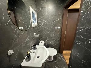 Moravský BerounTiny house v Moravském Berouně的带白色水槽和镜子的浴室 更多26张照片