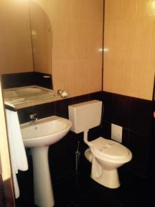 a bathroom with a toilet and a sink at Hotel Kleyn in Constanţa