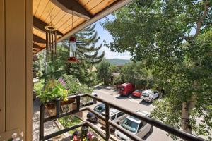 a balcony with a view of a parking lot at Seasons Four 172 Two bedroom plus loft in Snowmass Village