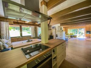 Kuchyň nebo kuchyňský kout v ubytování Chalet Wildalpen (in Ruhelage & mit Wellness)