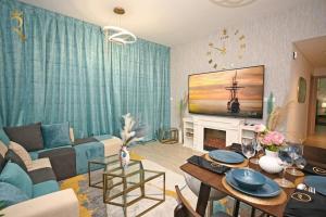 Posezení v ubytování Yas Island 2 BR Turquoise