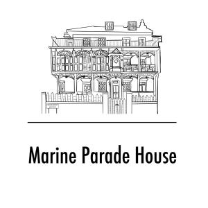 una ilustración en blanco y negro de un desfile marítimo en Marine Parade House F4 Next to Dover Port, White Cliffs, Beach, Castle, en Dover