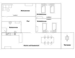 a floor plan of a bathroom with diagrams at Moderne Ferienwohnung mit Terrasse in Guxhagen