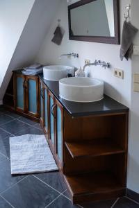 a bathroom with a sink and a mirror at JS-Apartments in Balingen +23 photos
