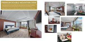 een collage van foto's van een hotelkamer bij Central Sapa Charm Hotel in Sa Pa