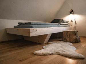 Posteľ alebo postele v izbe v ubytovaní Ferienhaus Oelsener Höhe