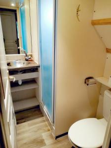 Salle de bains dans l'établissement Les Chalets de Moulière