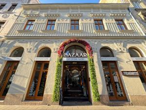 a building with the entrance to a barcelona store at Bazaar Boutique Residence in Budapest