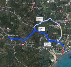 um mapa das melhorias propostas para a trilha de Bruce em Abby's Place em Zakynthos