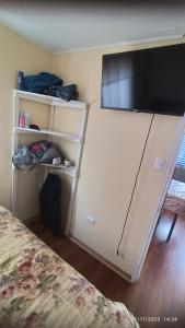 เตียงในห้องที่ Cabañas El Pirata