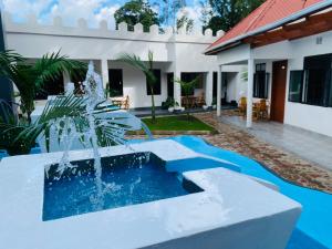 a water feature in the backyard of a house at Didas Villa in Arusha