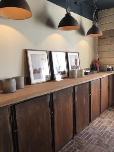 Kuchyň nebo kuchyňský kout v ubytování Steel Hotel