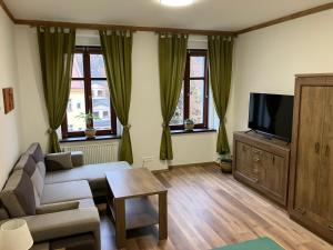 TV a/nebo společenská místnost v ubytování Egrensis Apartments