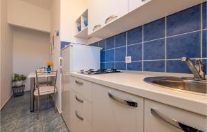 uma cozinha com um lavatório e um frigorífico em Nice Apartment In Pag With Wi-fi em Pag