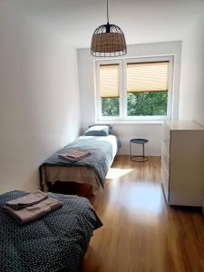 a bedroom with two beds and a window at Erra Guest Apartement in Erra