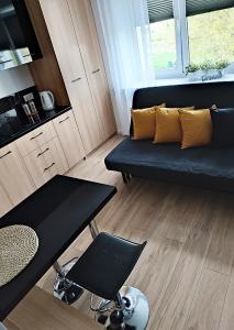 salon z kanapą i stołem w obiekcie Apartamenty Urban Concept w mieście Zamość