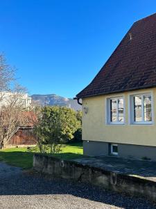 a house with a brown roof and a driveway at Haus Clearwater in Bruck an der Mur