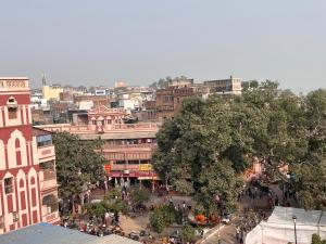 an overhead view of a city with buildings at Baba Vishwanath Residency in Varanasi