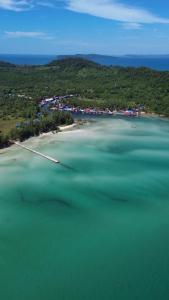 an aerial view of a large body of water at Firefly Guesthouse in Koh Rong Island