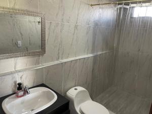Koupelna v ubytování Quinta Baroe