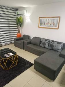 - un salon avec un canapé et une table dans l'établissement 2 bedroom apartment at 1004 Estate, à Lagos