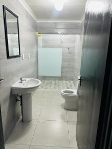 bagno con servizi igienici e lavandino di The Curve Apartments Unit 16 a Johannesburg