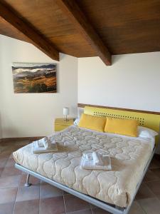 1 dormitorio con 1 cama grande en una habitación en Cascina Boschetti, en Barolo