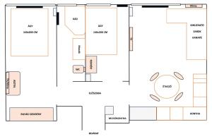 The floor plan of Millennium Apartman Tatabánya