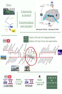 un diagrama esquemático de la alineación propuesta del parque en Arina & Julien La Défense-Paris en Suresnes