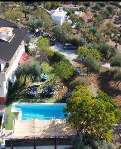 z widokiem na dziedziniec z basenem w obiekcie Hotel Finca Aldabra w mieście Pinos Genil
