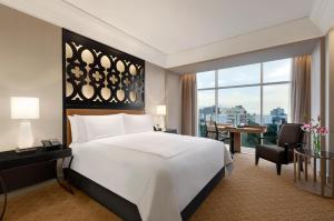 Rúm í herbergi á Hilton Lima Miraflores