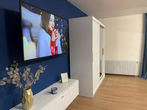 TV a/nebo společenská místnost v ubytování Florilor Residence II