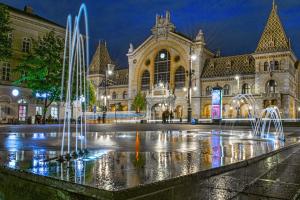 a large building with a fountain in front of it at Eden Apartment Budapest in Budapest