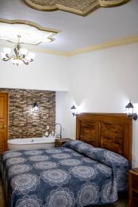 1 dormitorio con cama y bañera en Hotel Boutique Casa Tellez, 