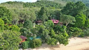 an aerial view of a resort in the forest at Banyan Bay Villas in Ko Jum