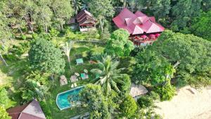 an aerial view of a resort with a swimming pool at Banyan Bay Villas in Ko Jum