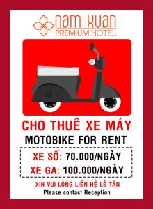 a poster of a scooter for a moped rental at Nam Xuan Premium Hotel in Da Lat