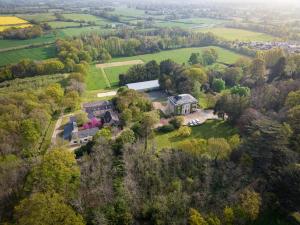 an aerial view of a house in a field at INSTITUT BOIS ROBERT in Bécon-les-Granits